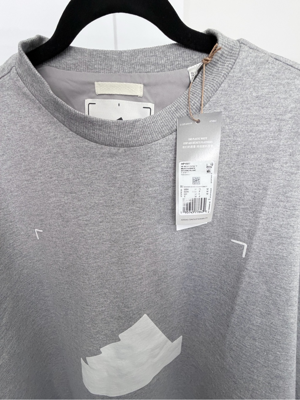 Adidas Gray Graphic Crewneck Shirt